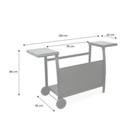 Carrello plancha 4 bruciatori acciaio, nero