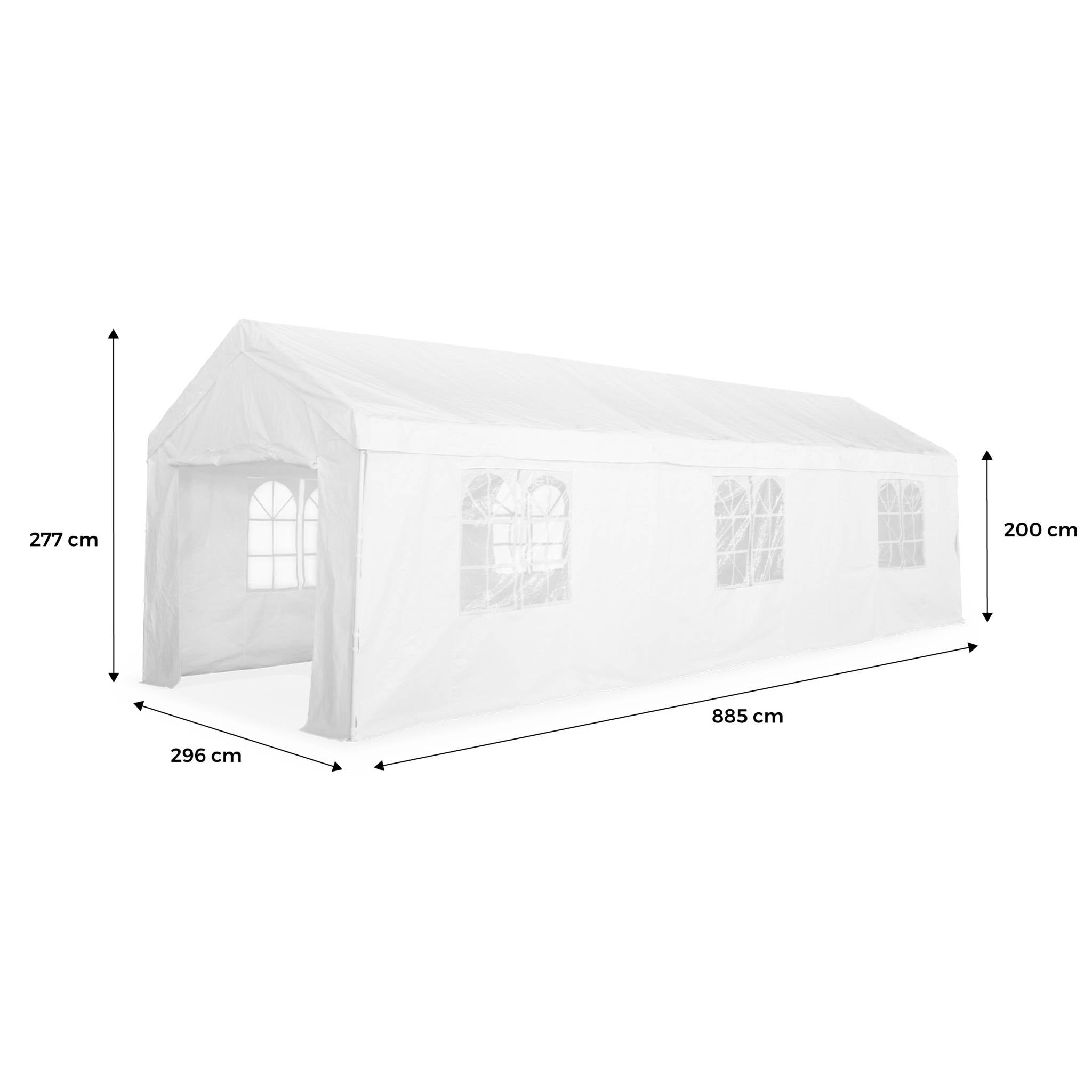 Tenda per ricevimenti, 3x9m, bianco