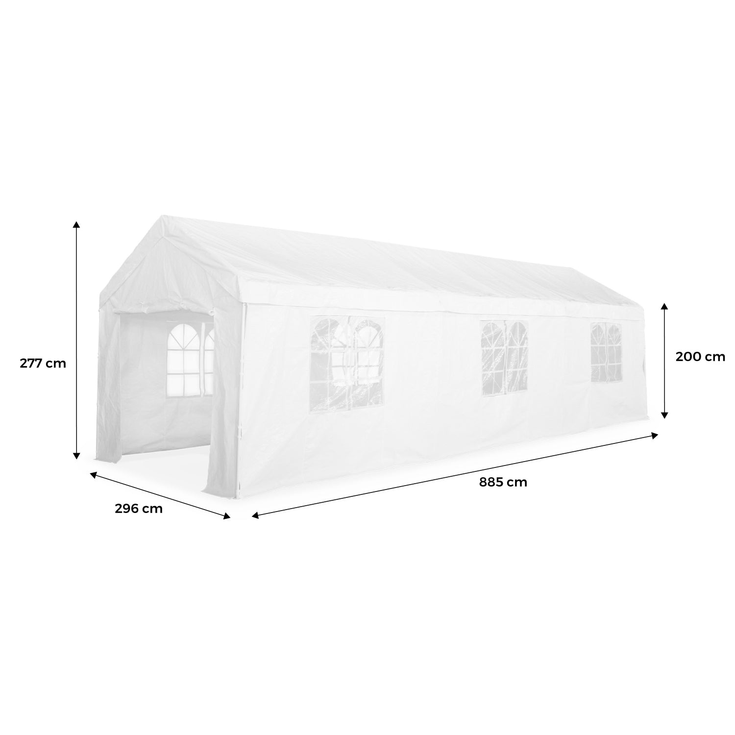 Tenda per ricevimenti, 3x9m, bianco