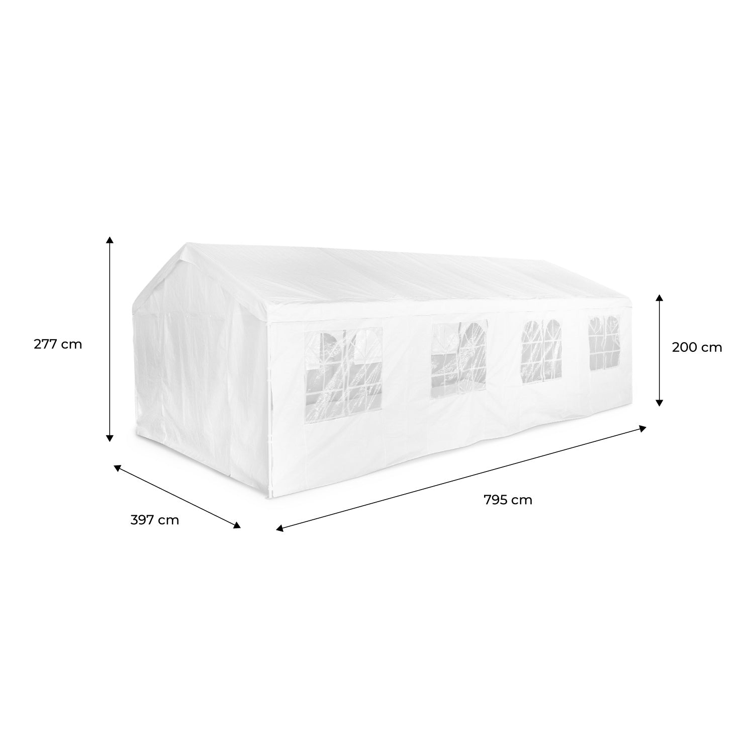 Tenda per ricevimenti, 4x8m, bianco