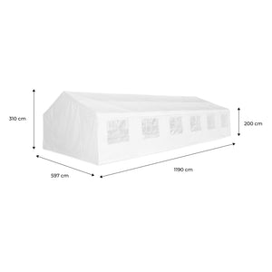 Tenda da ricevimento 6x12m, bianco