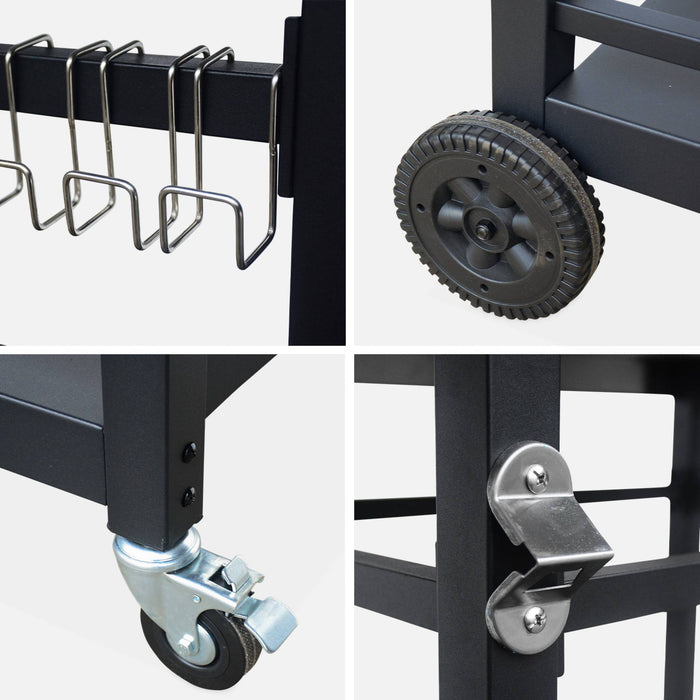 Carrello per barbecue, nero