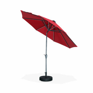 Ombrellone palo centrale  rotondo 2,7m  con luce led, rosso