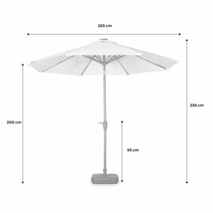 Ombrellone palo centrale  rotondo 2,7m  con luce led, rosso