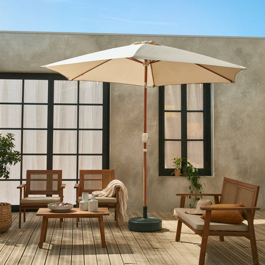 Ombrellone palo centrale  rotondo 300cm  in legno, sabbia