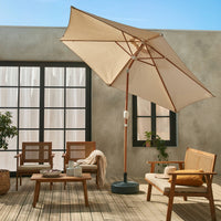 Ombrellone palo centrale  rotondo 300cm  in legno, sabbia