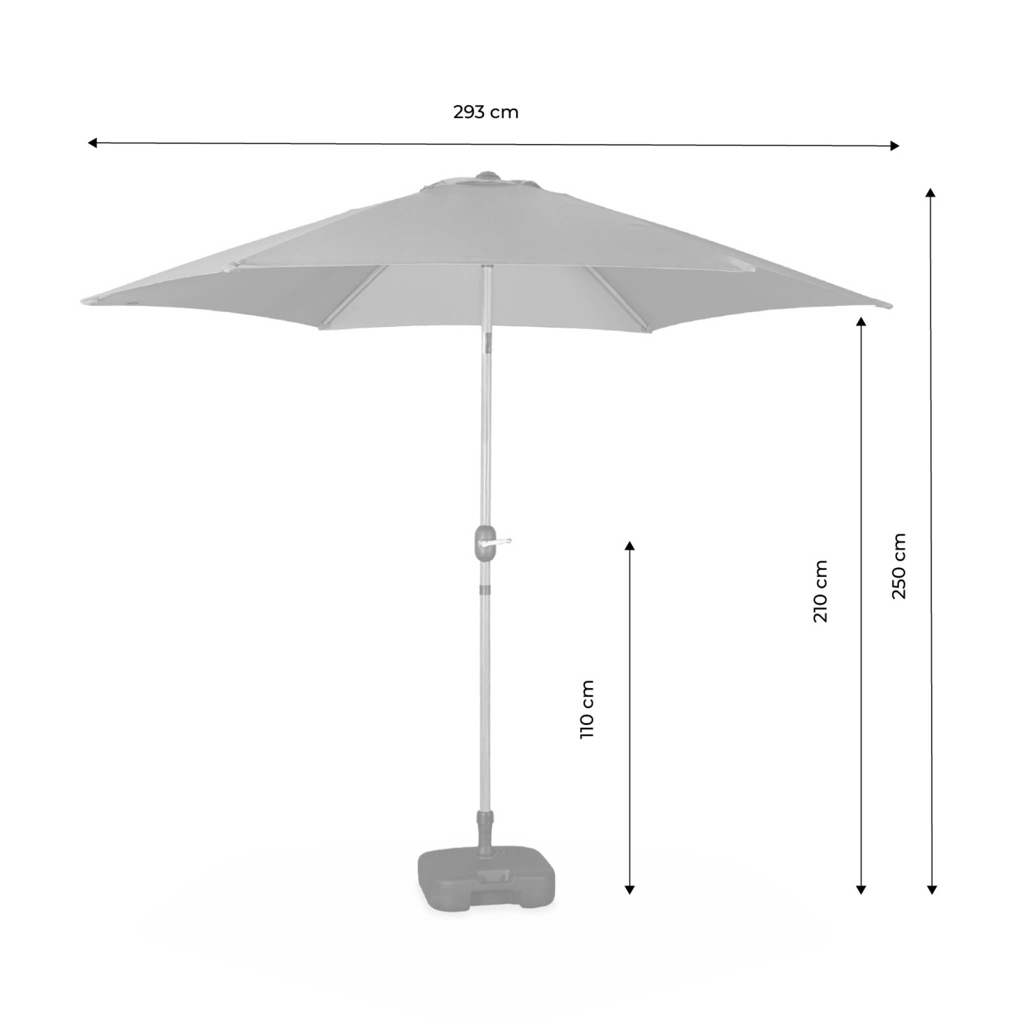 Ombrellone palo centrale  rotondo 300cm  in legno, sabbia