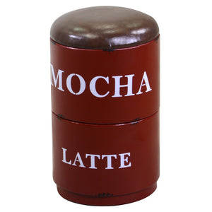 Puff metallo tazzine rosso tondo cm 44x30h50