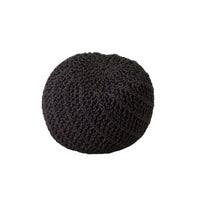 Puff tessuto crema blu tondo cmø47h36