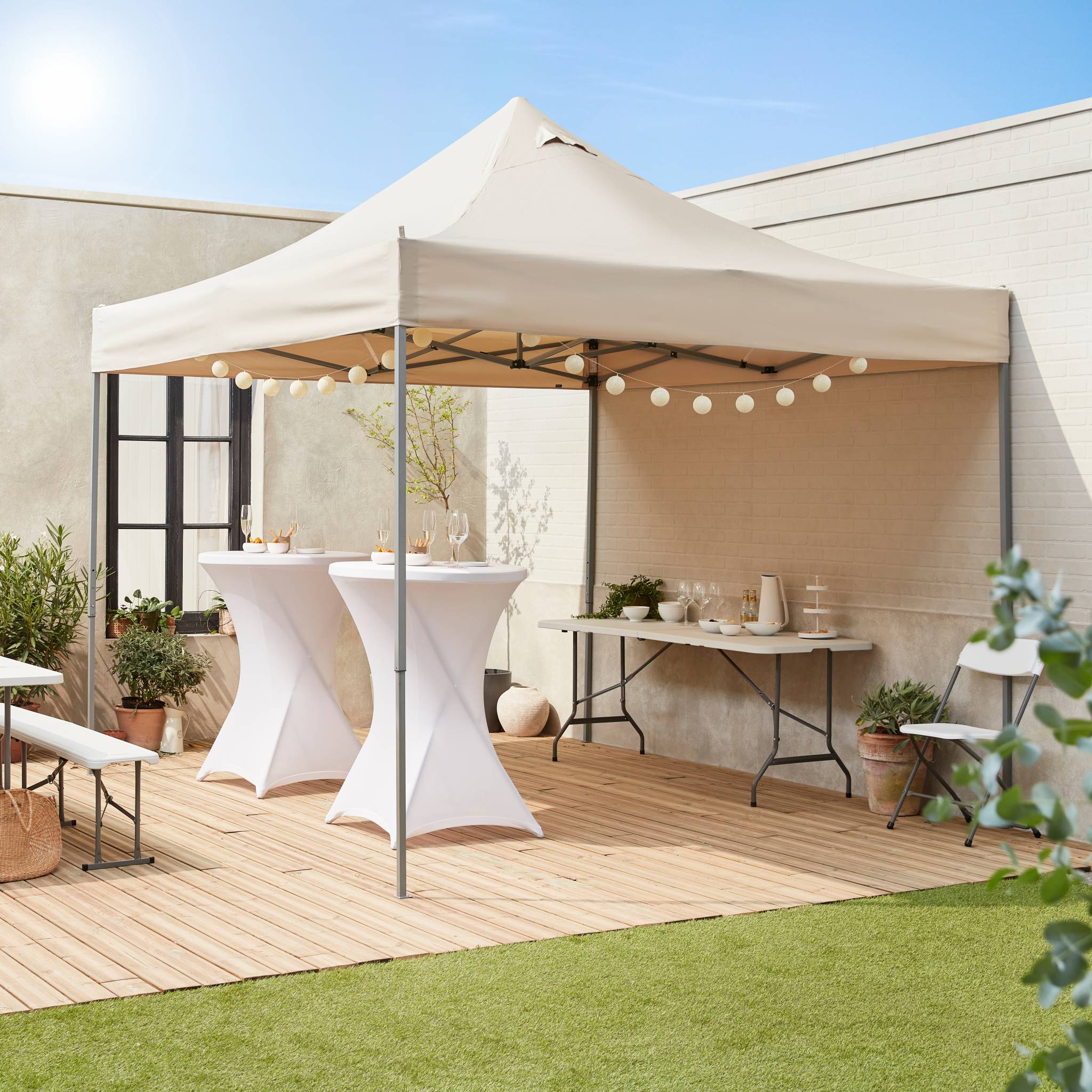 Gazebo da giardino 3x3m, sabbia