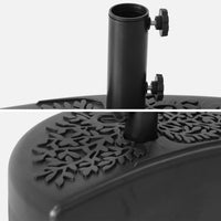 Base per ombrellone   mezzaluna  in plastica, nero