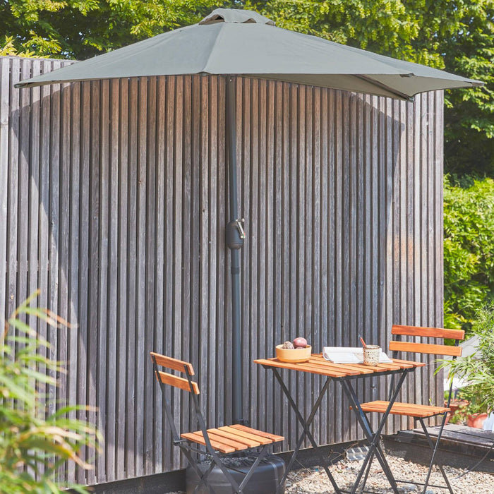 Mezzo ombrellone per balcone, 2.5m, verde kaki