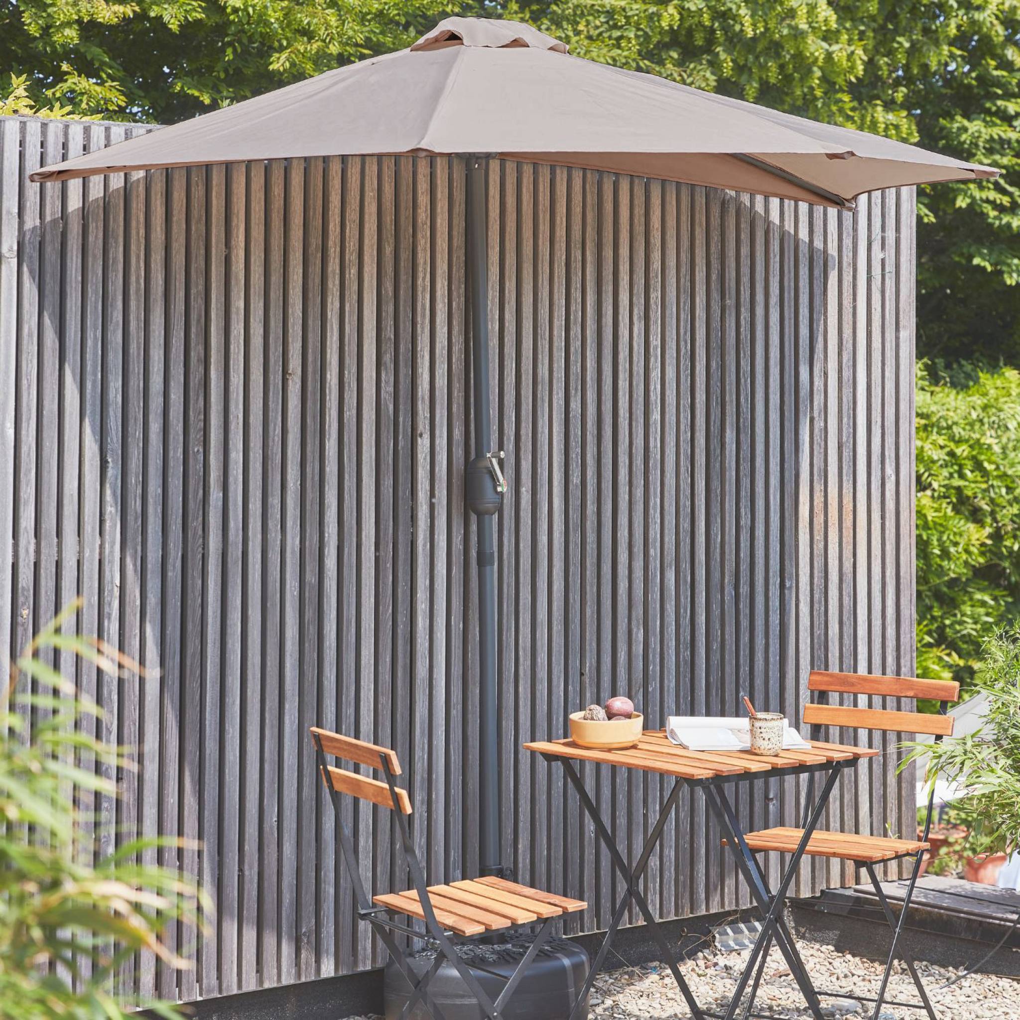 Mezzo ombrellone per balcone, 2.5m, talpa