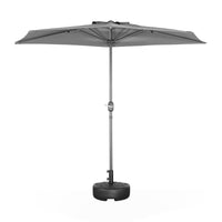 Mezzo ombrellone per balcone, 2.5m, grigio