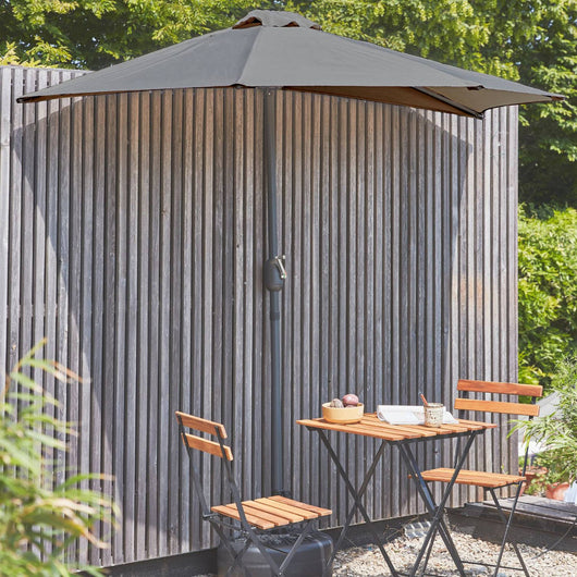 Mezzo ombrellone per balcone, 2.5m, grigio