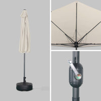 Mezzo ombrellone per balcone, 2.5m, sabbia