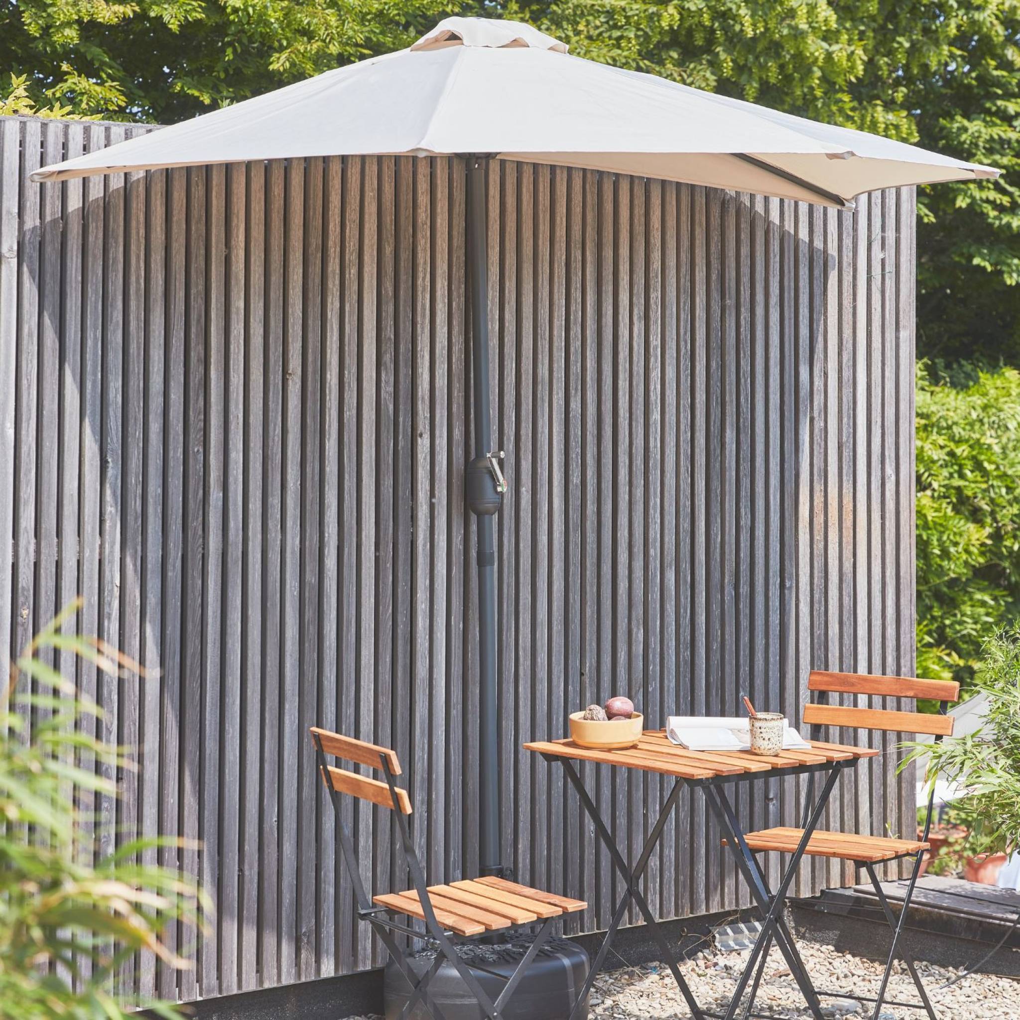 Mezzo ombrellone per balcone, 2.5m, sabbia