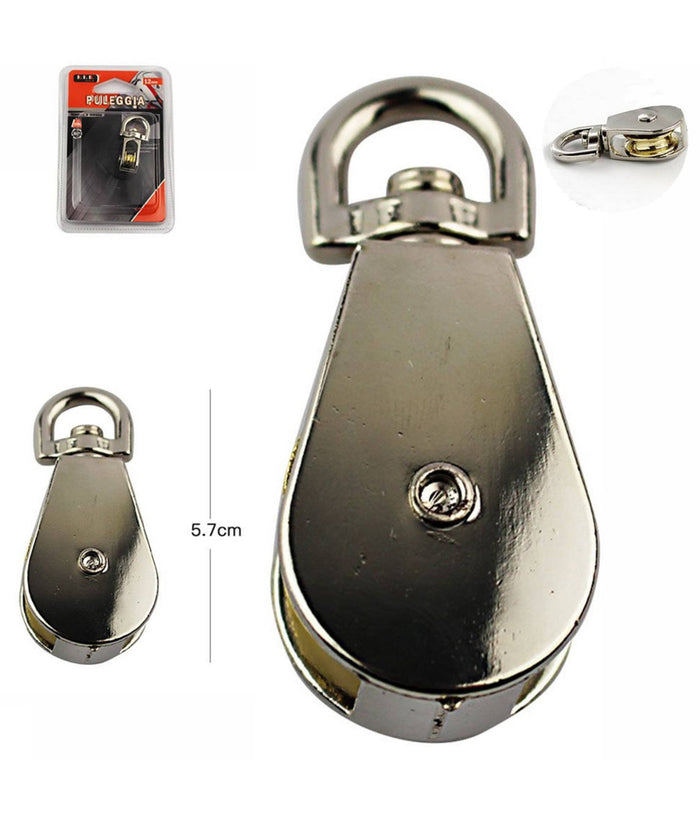 Puleggia Per Filo Vela Barche Stendibiancheria Carrucola 25mm Con Gancio 360°         