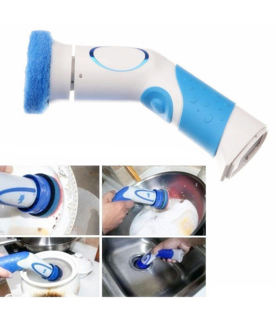 Pulitore Power Scrubber Sgrassatore Rotante Impermeabile Scrosta Piatti Pentole         