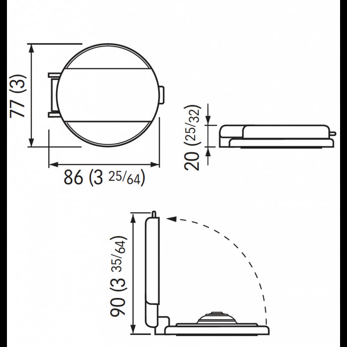 PULSANTE A PIEDE BIANCO DOWN