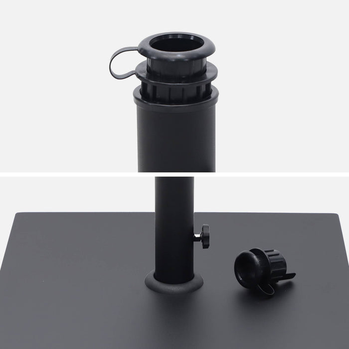 Base quadrata per ombrellone a palo centrale, nero