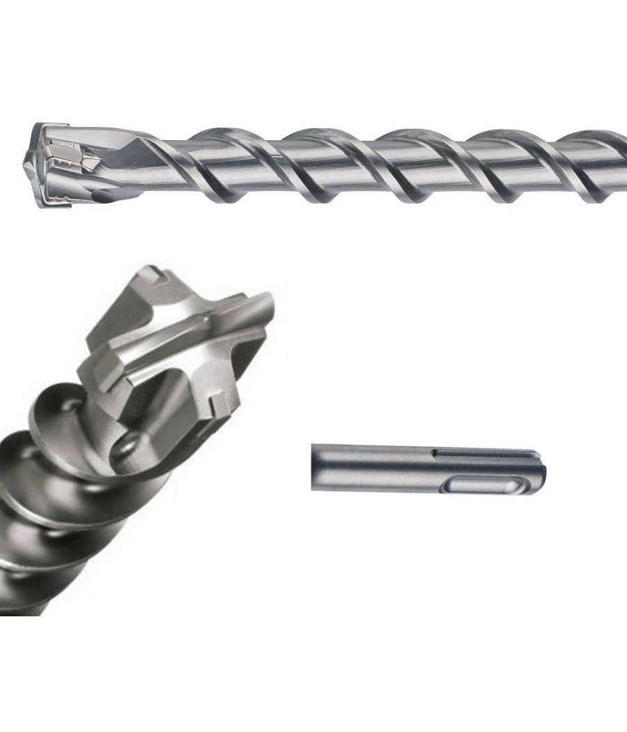 Punta 4 Tagli Per Muro Sds Max / Plus Da 600 / 800 / 1000 Mm Per Trapano Martello         