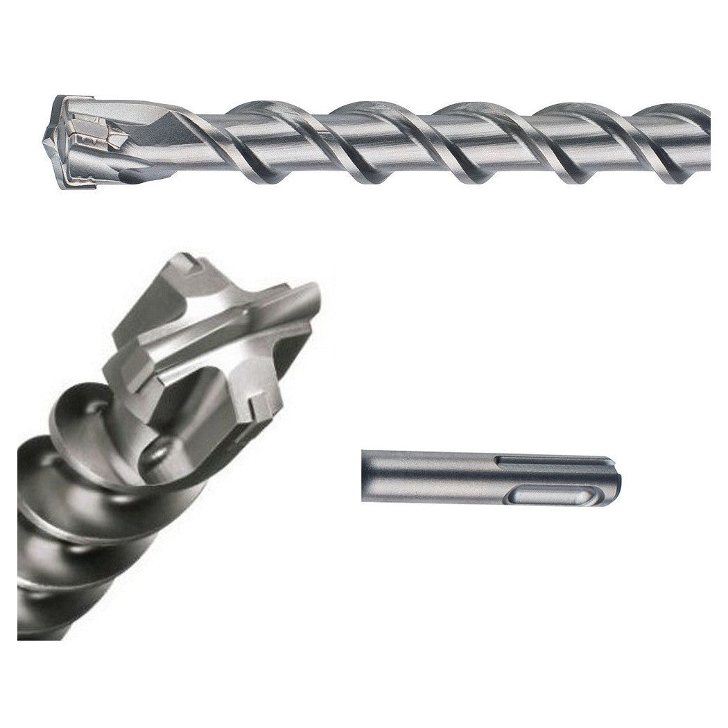 Trade Shop - Punta 4 Tagli Per Muro Sds Max / Plus Da 600 / 800 / 1000 Mm Per Trapano Martello -   -sds Plus   -1000 X 20 Mm