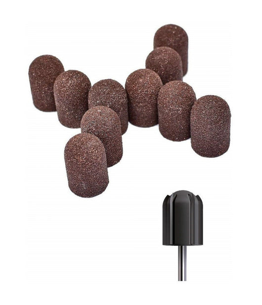 Punta Fresa Cilindri + 10 Scovolini Abrasivi 16mm Per Ricostruzione Unghie Nail Art         