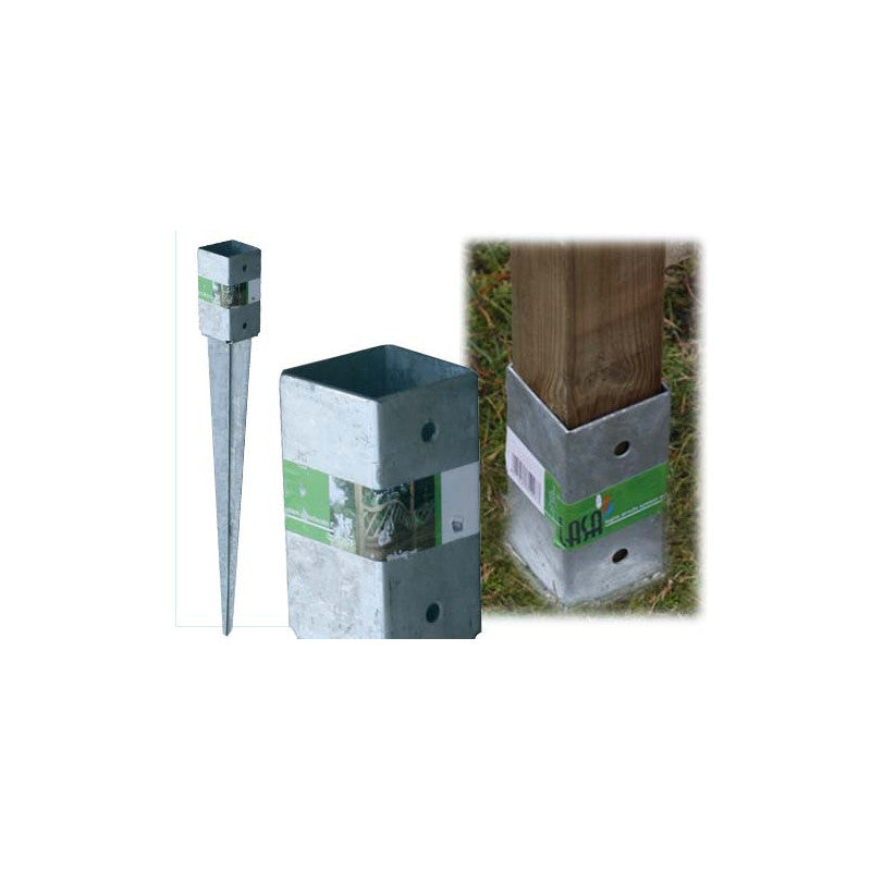 Puntale a Terra in Acciaio Zincato per Pali in Legno Impregnati Lasa