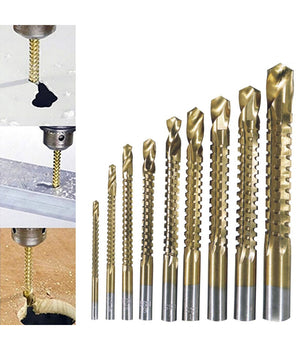 Punte Acciaio Set Da 9 Trapano Per Forare Titanio Legno Ferro Fresare Filettare         