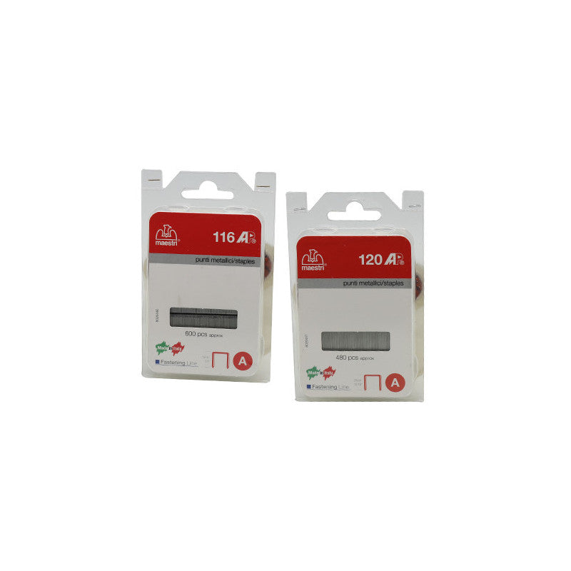 Punti metallici AP116 – Confezione da 600 pezzi per fissatrice Electro 120 – Romeo Maestri