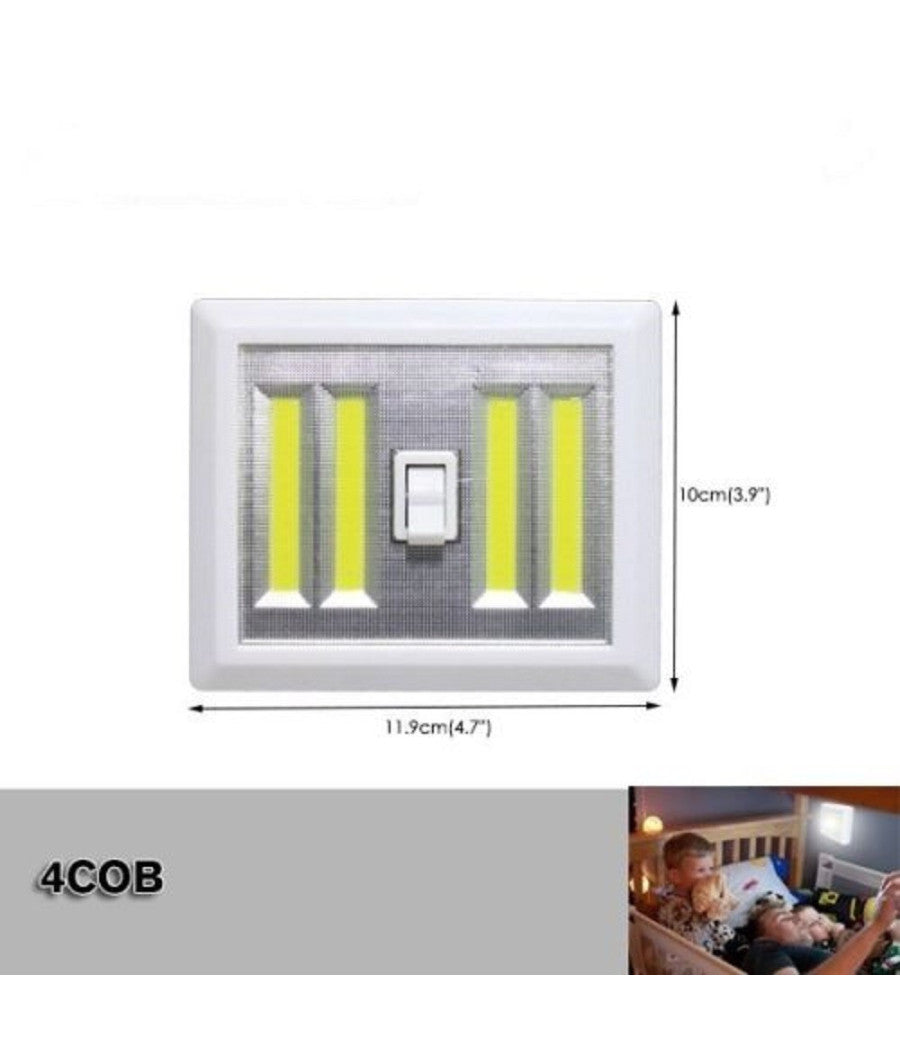 Punto Luce Led Con Interruttore Cob 3w Faretto Lampada Da Muro Per Armadio         