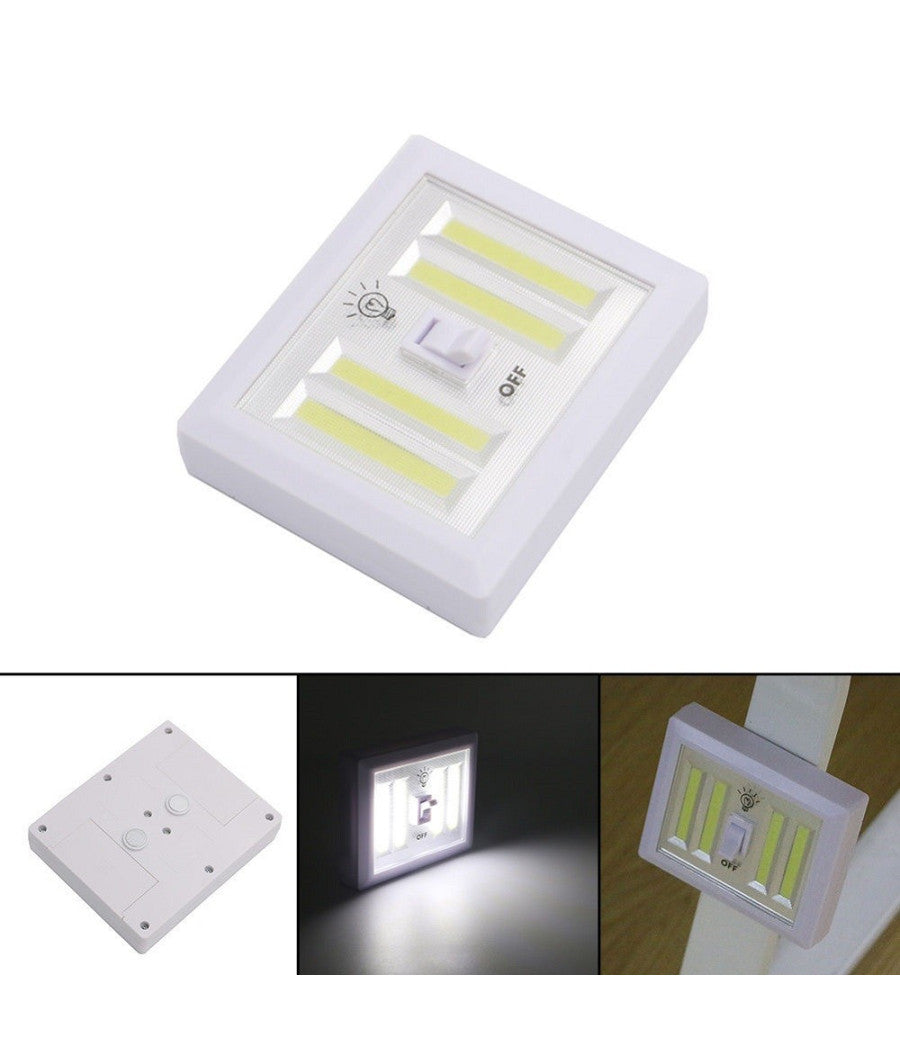 Punto Luce Led Con Interruttore Cob 3w Faretto Lampada Da Muro Per Armadio         