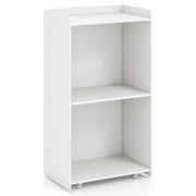 Supporto per laptop con ruote 57,5 ​​x 37 x 105 cm con 2 ripiani e ruote bloccabili in legno bianco 20_0020734