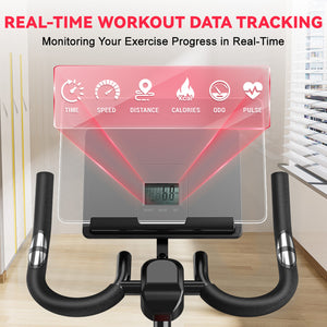 Cyclette da Casa con App - RATTANTREE - Cyclette Professionale con Resistenza Magnetica al 100%, Volano da 5 kg, Schermo LCD, Ultra Silenziosa, per Allenamento a Casa, Portata Massima 150kg