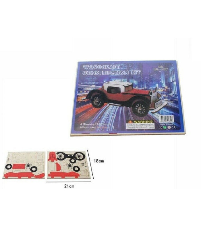Puzzle 3d Legno Auto D'epoca Modellino Modellismo Collezione Gioco Bambini 07334         