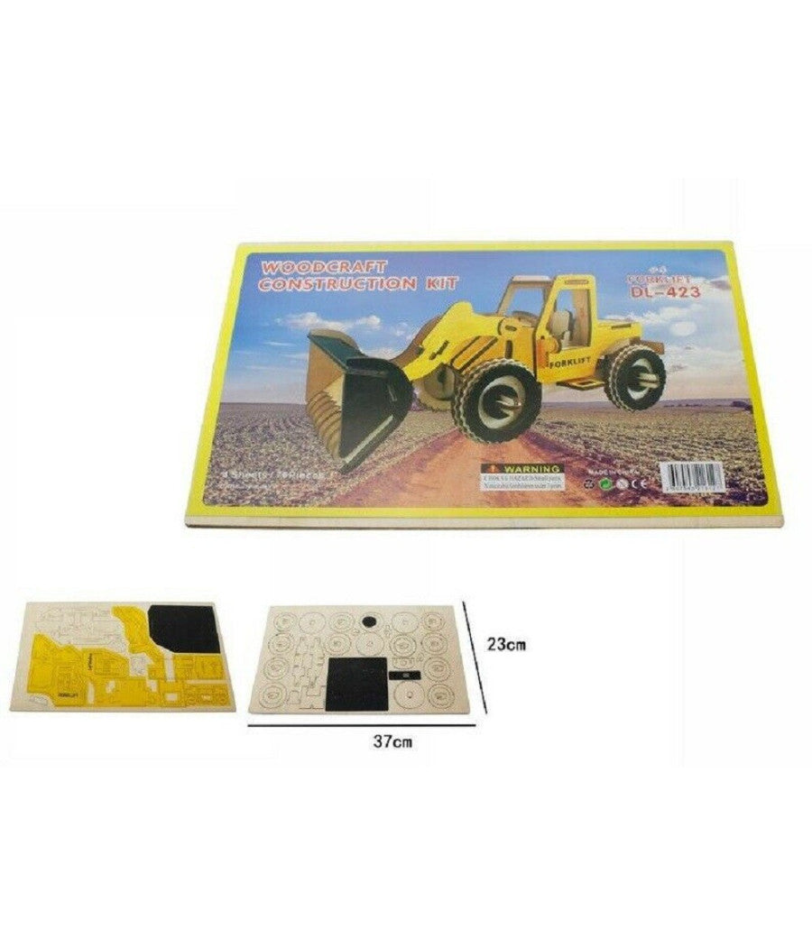 Puzzle 3d Legno Escavatore Modellino Modellismo Collezione Gioco Bambini 07344         