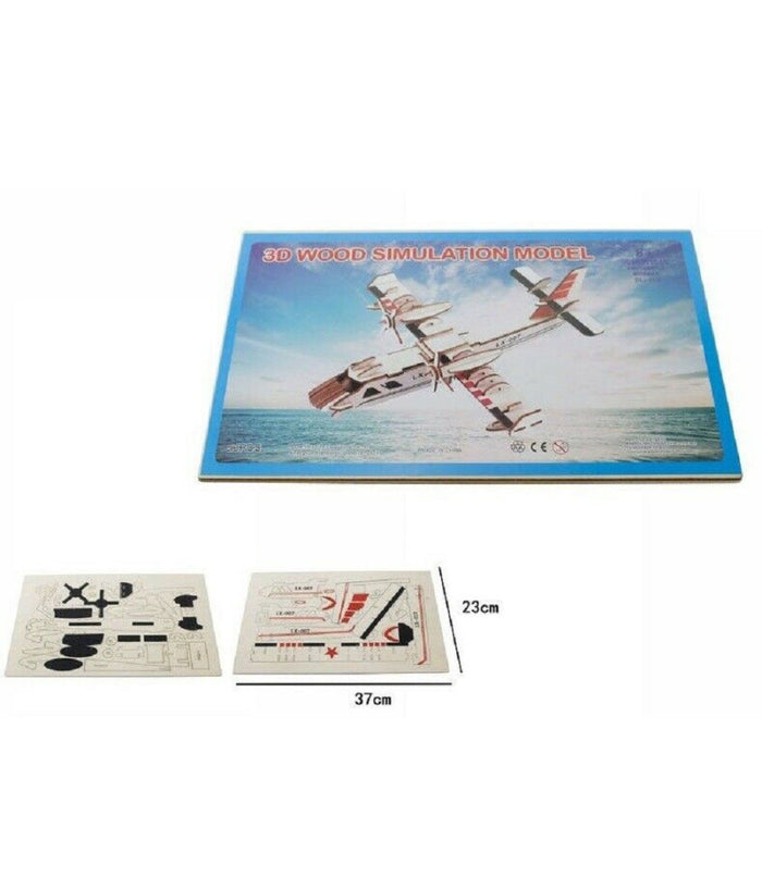 Puzzle 3d Legno Idrovolante Modellino Modellismo Collezione Gioco Bambini 07348         