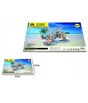 Puzzle 3d Legno Villetta Mare Modellino Modellismo Collezione Gioco Bimbi 07349         