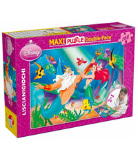Puzzle Maxi Sirenetta Disney 2 In 1 Double Face 108 Pezzi Gioco Per Bambine         