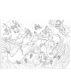 Puzzle Maxi Sirenetta Disney 2 In 1 Double Face 108 Pezzi Gioco Per Bambine         