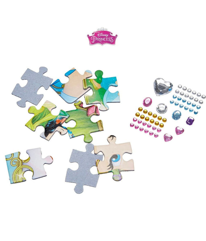 Puzzle Principesse Disney Supercolor 100 Pezzi Con Gemme Adesive Gioco Bimbe 6+         