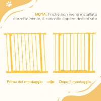 Cancelletto di Sicurezza per Animali Allargabile Facile Installazione con Supporti a Pressione Acciaio Resistente con  una Finitura Verniciata a Polvere Bianco 76x76-82cm