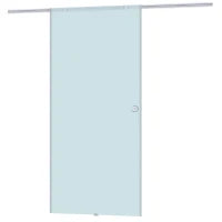 Porte Scorrevoli in Vetro Satinato da Interni con Binario B3 in Alluminio per Bagno Cucina Studio 205x90x0,8cm