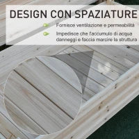 Fioriera da Esterno a 2 Livelli in Legno di Abete con Foro di Drenaggio, 115x114x76 cm