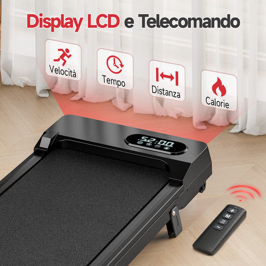 Tapis Roulant per casa e ufficio - RATTANTREE - Display a LED - 8km/h - Capacity 130 kg - Nero