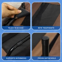 Lettino per Cani di Taglia Grande Fino a 50kg, Metallo e Tessuto Oxford, 122x92x23 cm, Marrone