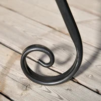 Tavolino da Giardino, Tavolo da Esterno in Metallo Nero e Ceramica, Nero e Arancione Ф36 x 58cm