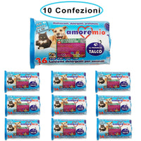 Amore mio salviette detergenti igieniche per cani gatti e cuccioli al talco 10 confezioni da 36 salviette