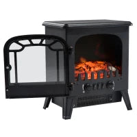 Camino Elettrico con Effetto Fiamma Regolabile Potenza 925W/1850W, 36 x 25.5 x 41.5cm, Nero